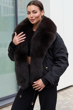 Стильный женский пуховик с меховым воротником