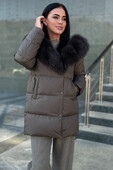 Женский пуховик Vivilona с мехом песца