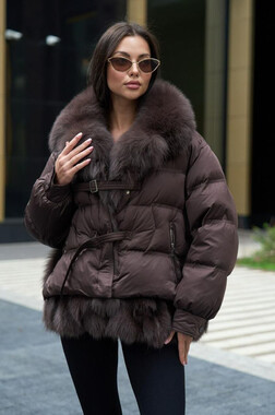 Женский брендовый пуховик парка без капюшона