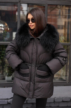 Модный пуховик Pang Million с натуральным мехом