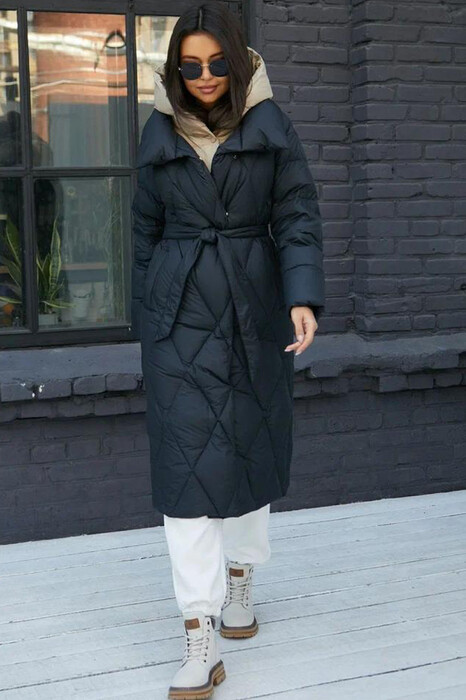 Зимний пуховик одеяло черный