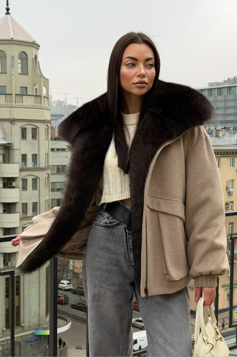 Пуховик с мехом песца Tannossto