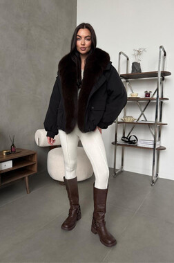 Стильный пуховик с песцом Tannossto