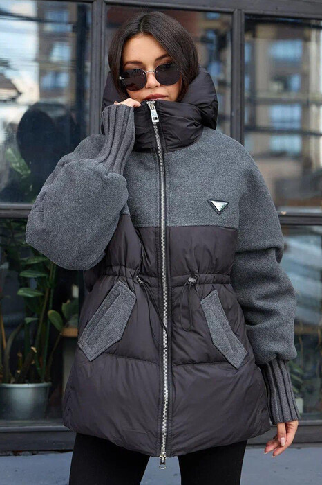 Теплый пуховик Pang Milion с драпом