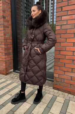 Пуховик с натуральным мехом песца Vivilona 2025